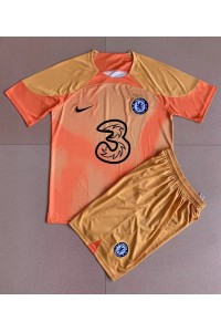 Chelsea Keeper Babyklær Hjemme Fotballdrakt til barn 2022-23 Korte ermer (+ Korte bukser)